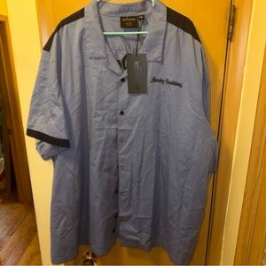 Harley-Davidson Men's Blue and Black Shirt Jacket